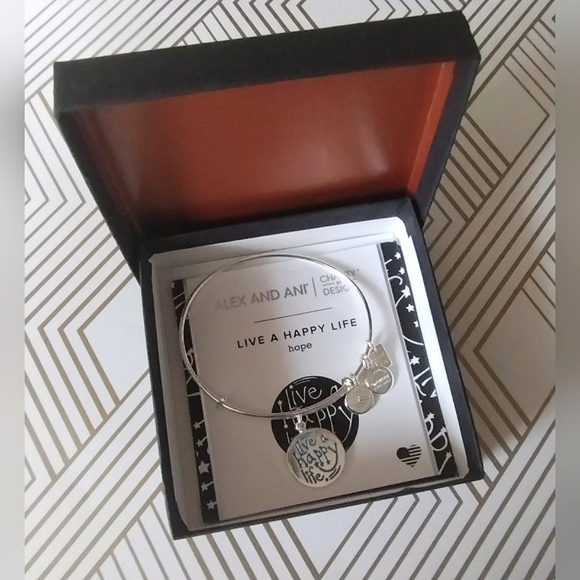 Alex and Ani Live A Happy Life Hope Charm Bracelet - Picture 13 of 13